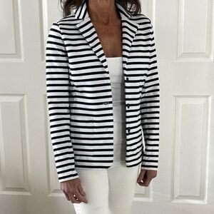 Tahari Nautical Blazer Jacket - Blue/White Size S